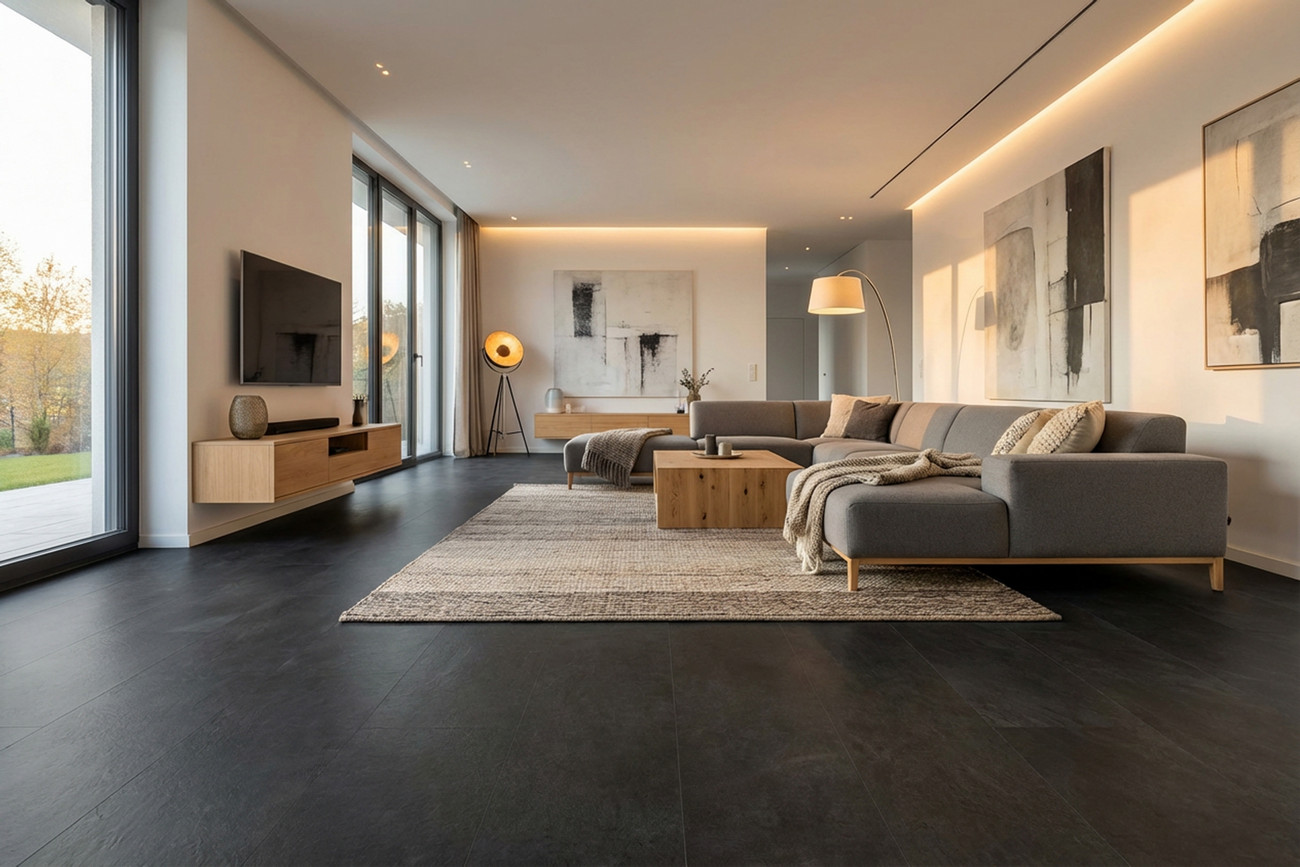 Klick-Vinylboden Schiefer-Optik inkl. Trittschall