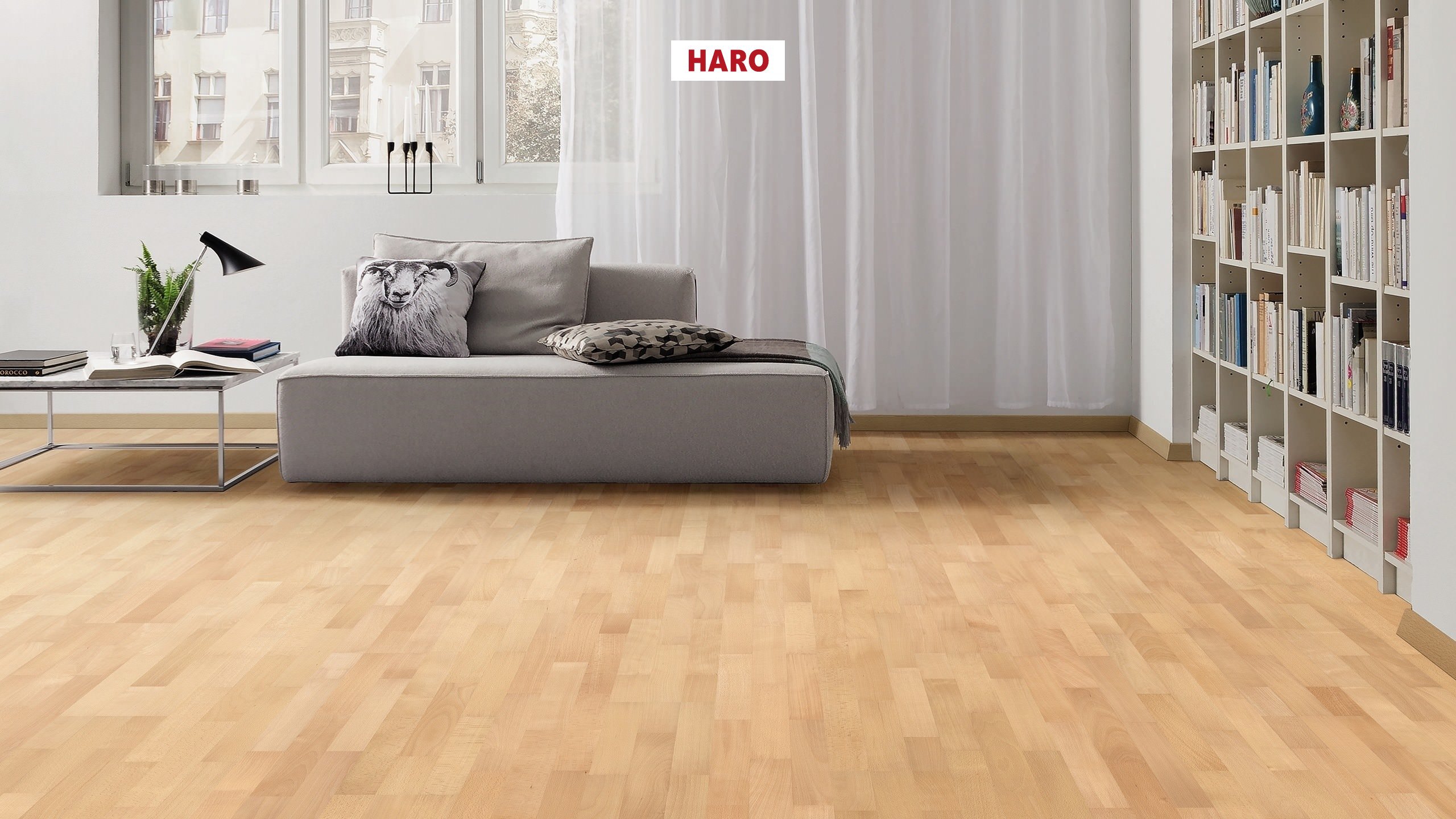 56 m² HARO Klick Parkettboden Buche hell