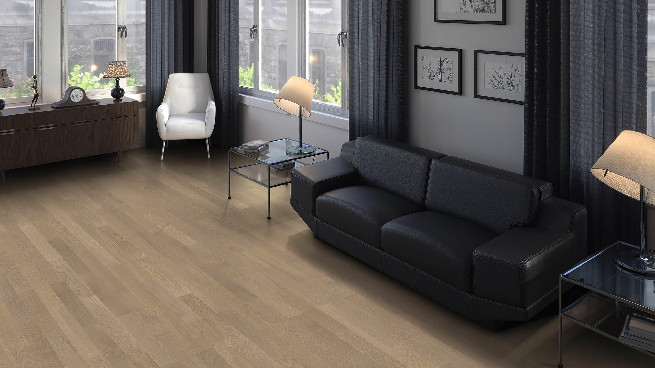 44 m² HARO Nut+Feder Parkettboden Eiche sandgrau